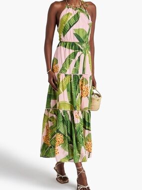 FARM Rio | Dresses | Farm Rio Cutout Halter Tropical Groove Cotton Maxi  Dress M | Poshmark